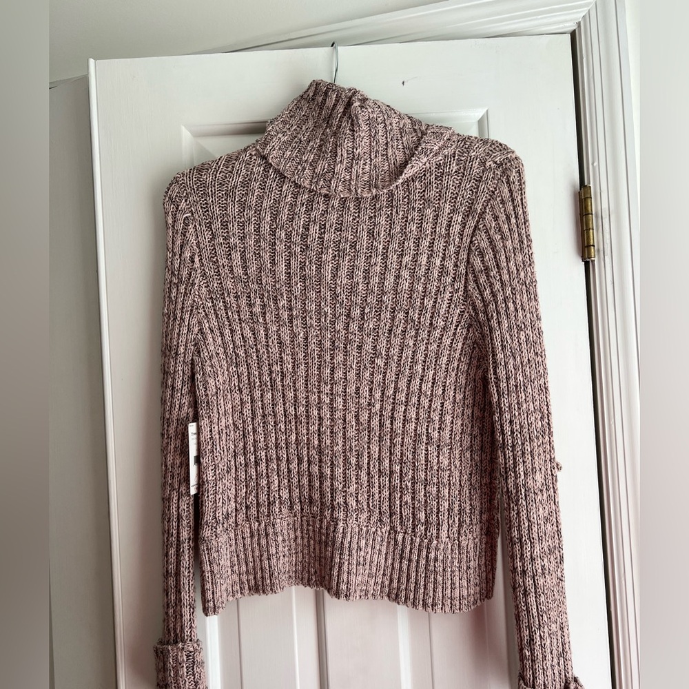 Free People Pink Cowl Neck Sweater